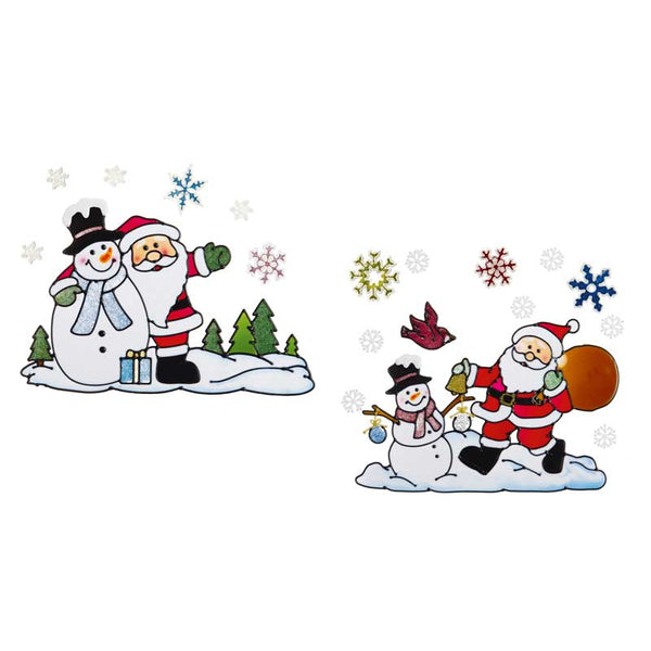 Premier Santa &amp; Snowman Window Sticker (Assorted Designs) image 0