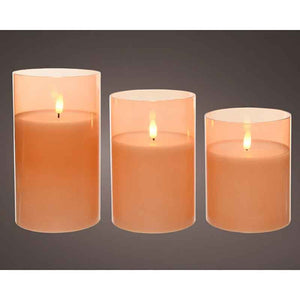 Lumineo Amber LED Wax Candles (Set of 3) - 10cm image