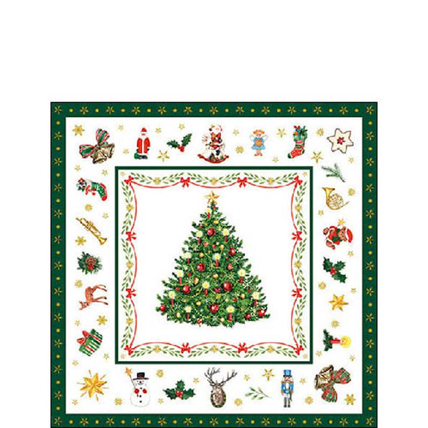 Ambiente Paper Cocktail Napkins - Christmas Evergreen (Pack of 20) image 0