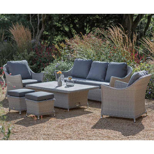 Bramblecrest Wentworth Garden Lounge Set with Dual Height Table in Pewter Rattan image 1