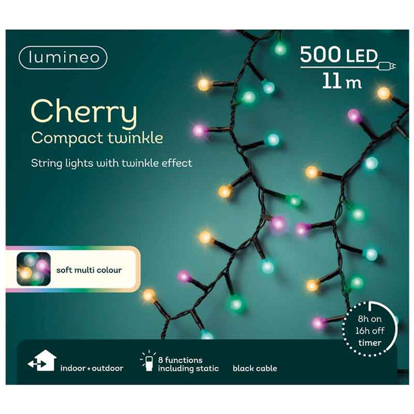 Lumineo Cherry Compact Twinkle String Lights - Soft Multi Colour image