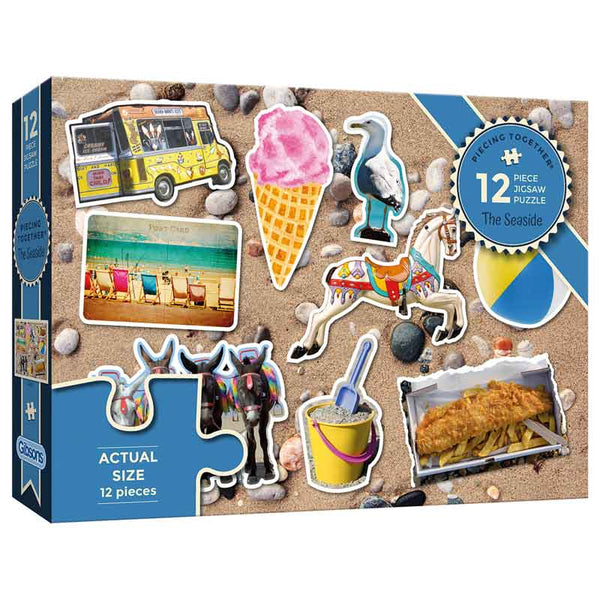Gibsons The Seaside 12 XL Piece Jigsaw Puzzle - Piecing Together image 1