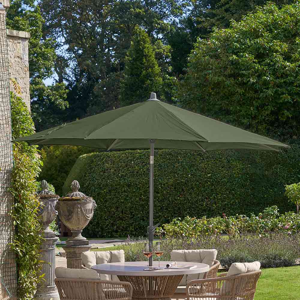 Platinum Riva 3m Round Crank & Tilt Parasol – Olive image 0