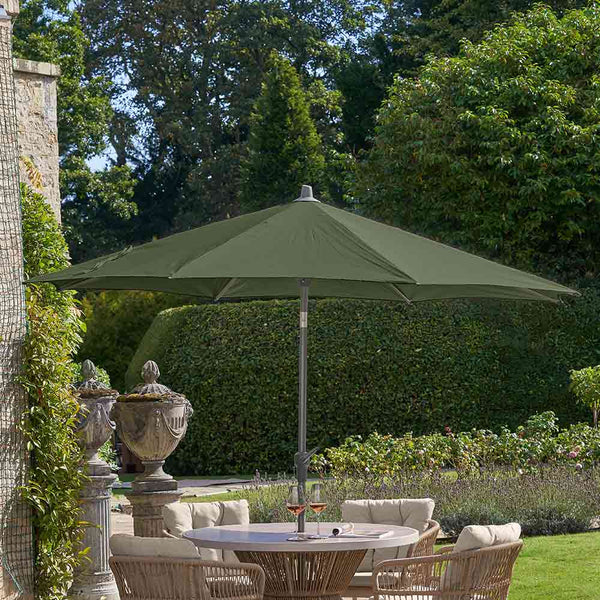 Platinum Riva 3m Round Crank & Tilt Parasol – Olive image 1