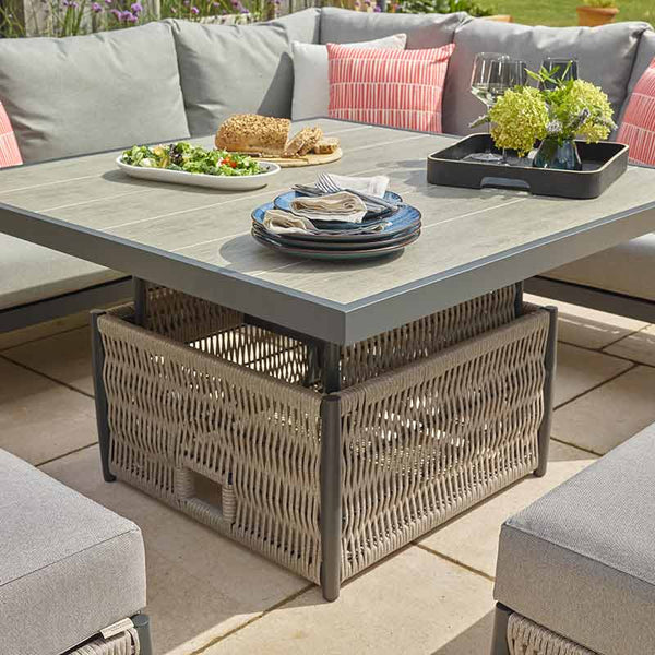 Bramblecrest Mauritius Lounge Set with Square Dual Height Table image 3