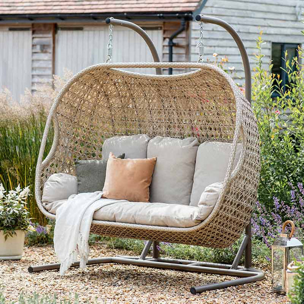 Bramblecrest Chedworth Triple Hanging Cocoon Chair in Sandstone Weave image 0