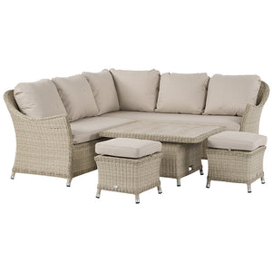 Bramblecrest Monterey Mini Corner Sofa Set in Sandstone Rattan with Dual Height Table image 6