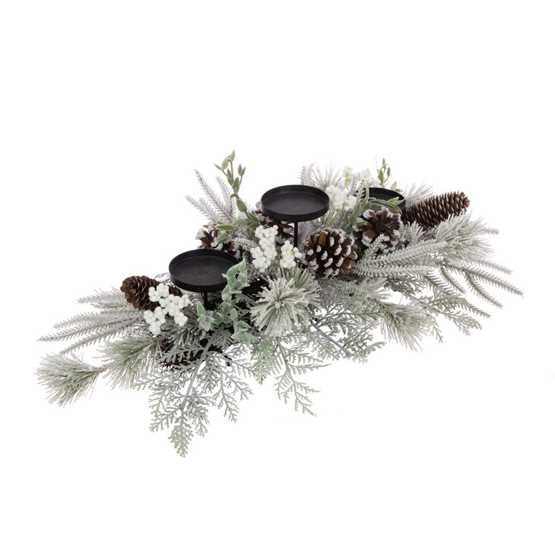Floralsilk Snowy Castor Berry Candle Holder image 0