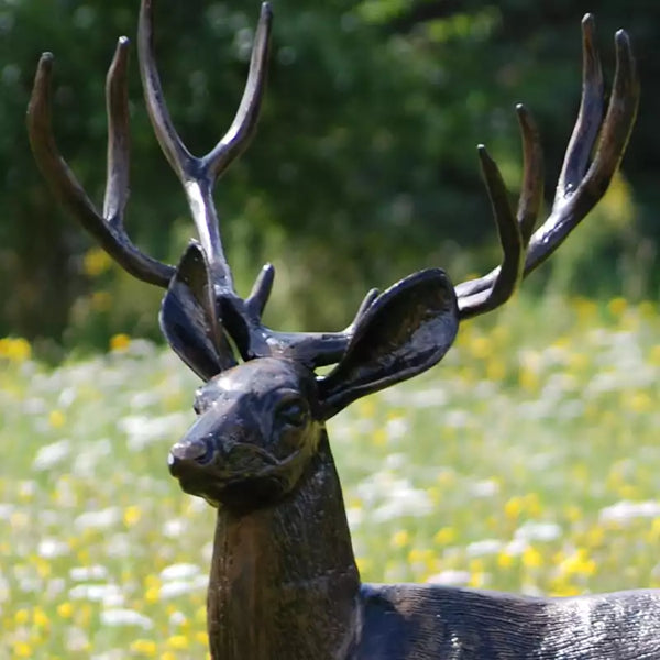 Home & Garden UK Standing Stag Garden Statue image 1