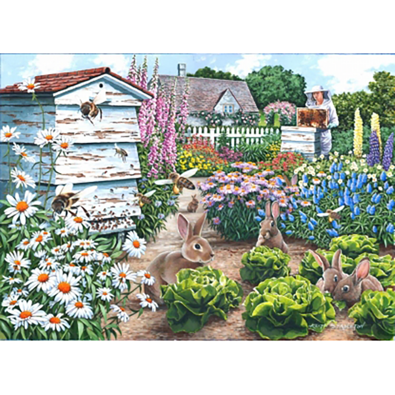 House Of Puzzles Honey Bunnies Big 500 Jigsaw Puzzle image 0