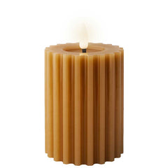 Lumineo Brown Wax LED Carved Candle image 2