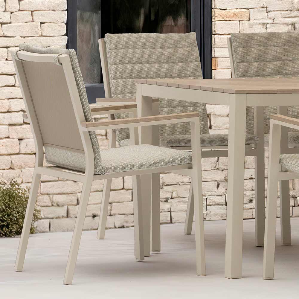 Bramblecrest Zurich 8 Seat Rectangular Dining Set in Mocha with Parasol & Base image 0