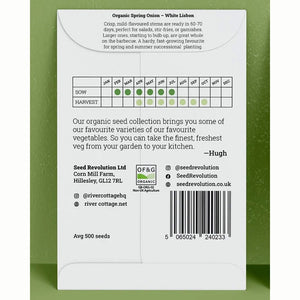 River Cottage Organic Seeds – Spring Onion ‘White Lisbon’ (1 Packet) image 1