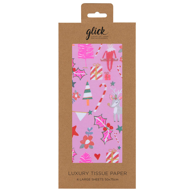 Glick Pink Cheer Luxury Tissue Paper (Pack of 4) image 0