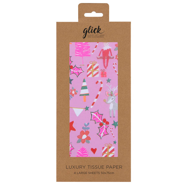 Glick Pink Cheer Luxury Tissue Paper (Pack of 4) image 0