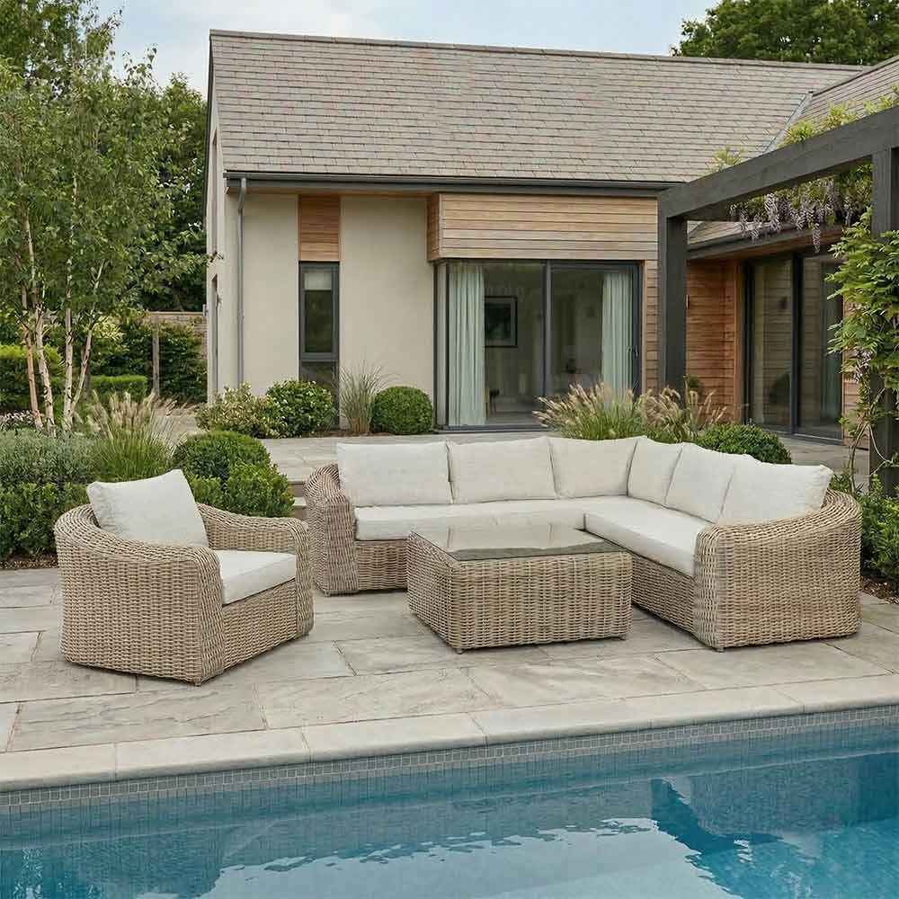 Orchard Life Morello Modular Corner Sofa Set – Oatmeal Weave (Seats 5) image 0