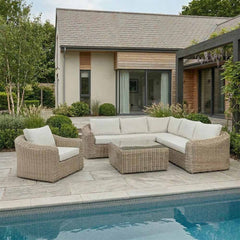 Orchard Life Morello Modular Corner Sofa Set – Oatmeal Weave (Seats 5) image 0