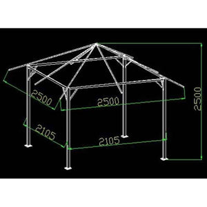 Glendale Venice Square Gazebo in Mocha (2.5m x 2.5m) image 4
