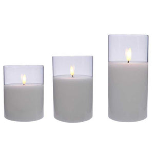 Lumineo White LED Wax Candles (Set of 3) - 7.5cm image
