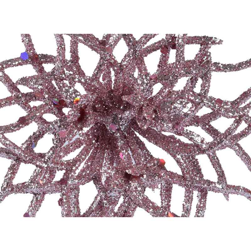 Everlands Pink Glitter Flower Clip image 0