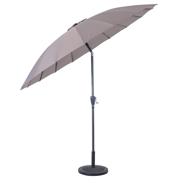 Sturdi 2.7m Shanghai Aluminium Round Crank & Tilt Parasol, Taupe image 3