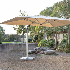 Bramblecrest Worcester 4 x 3m Rectangular Cantilever Parasol in Sand with LED, Granite Base & Cover image 1