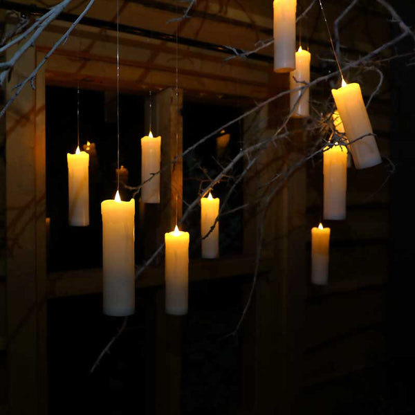 NOMA 5 Large White Floating Candles with Magic Wand image 3