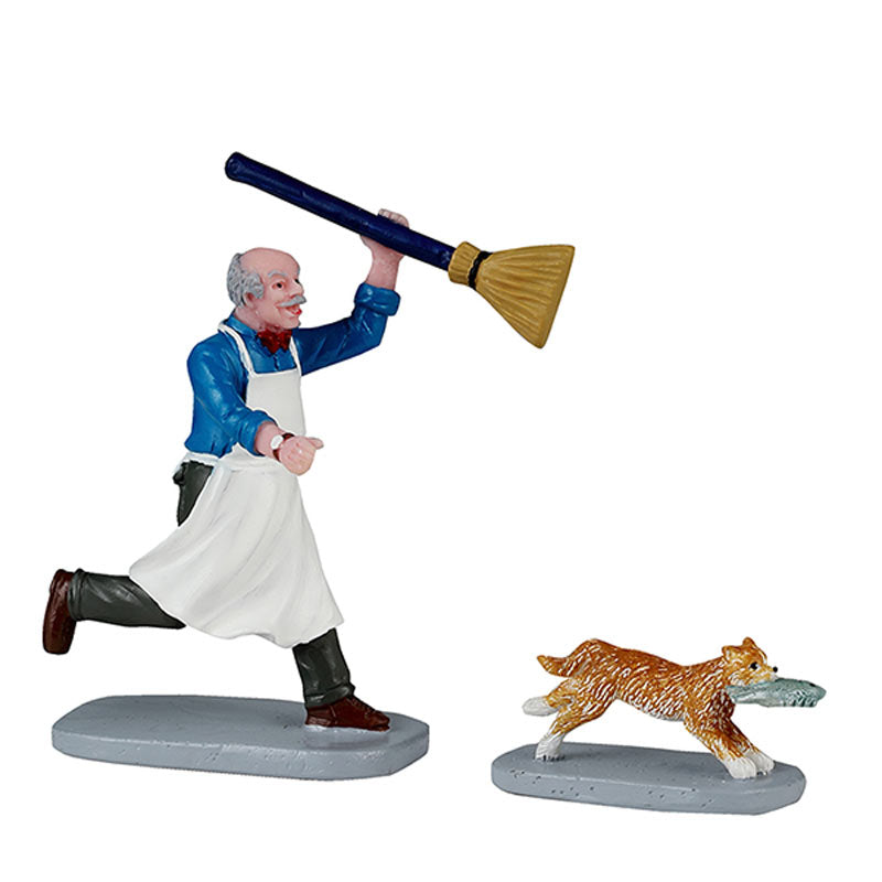 Lemax Feline Fish Thief (Set of 2) image 0
