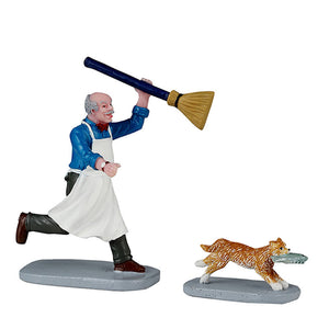 Lemax Feline Fish Thief (Set of 2) image 0