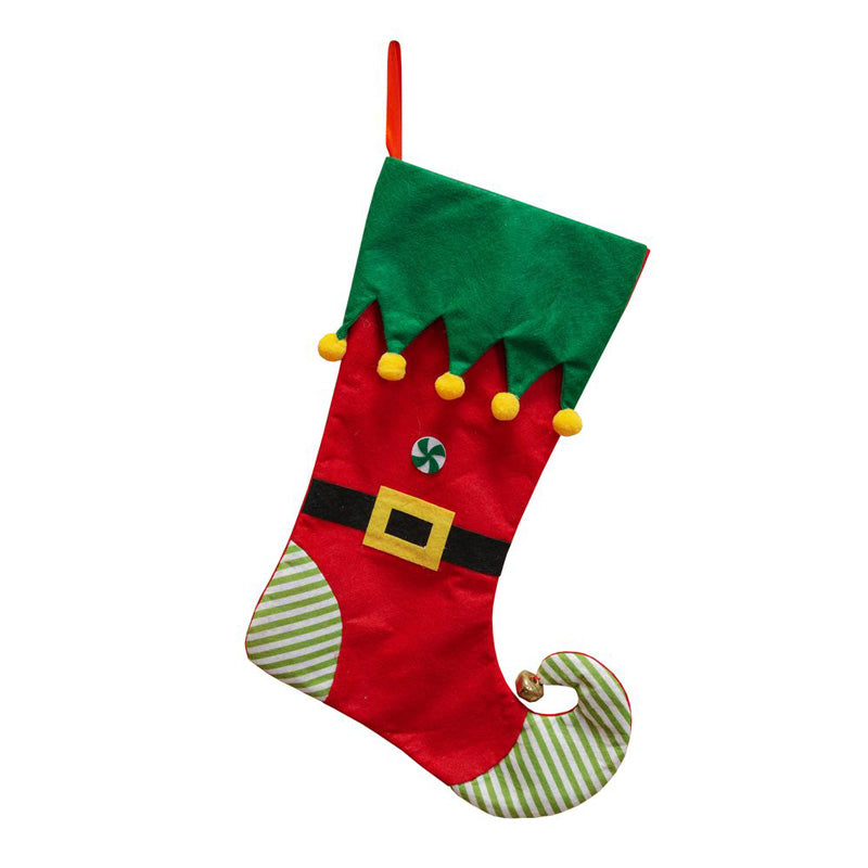 Santa's Workshop Elf Boot Fabric Christmas Stocking image 0