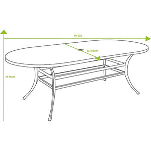 Hartman Berkeley 8 Seat Garden Dining Set in Maize with Oval Table, Parasol & Base image 12