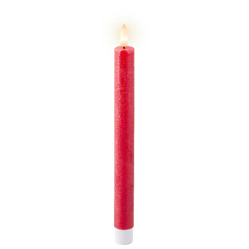 Lumineo Red Wax LED Dinner Candle (Pack of 2) image 0