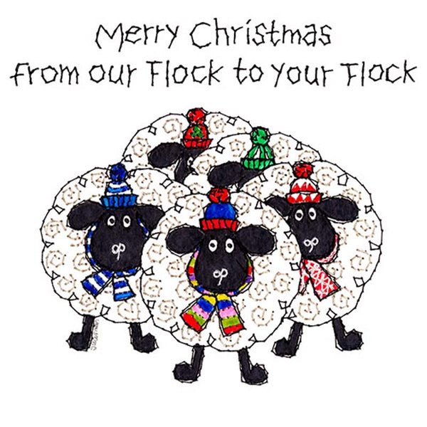 Jane Buurman Handmade Merry Christmas From Our Flock To Your Flock Christmas Card image 0