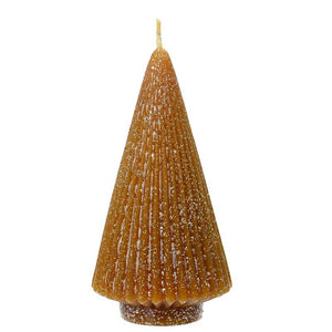 Decoris Light Brown Glitter Tree Candle image 0