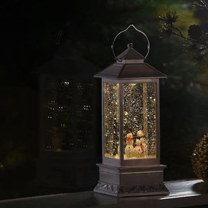 Konstsmide LED White Water Lantern with Snowman image 2