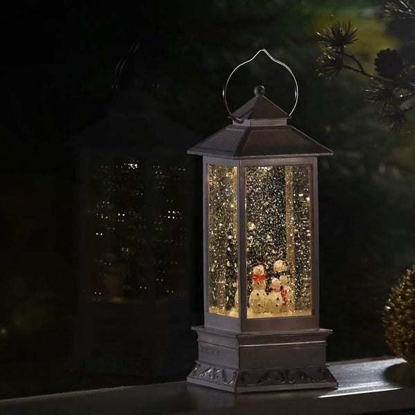 Konstsmide LED White Water Lantern with Snowman image 2