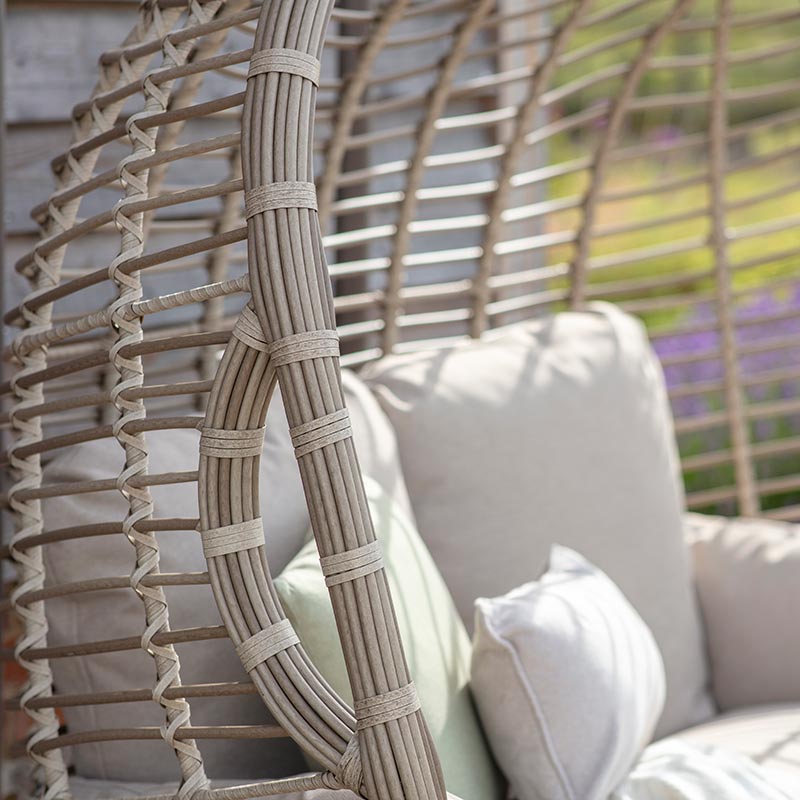 Bramblecrest Chedworth Open Weave Double Hanging Cocoon in Sandstone Rattan image 0
