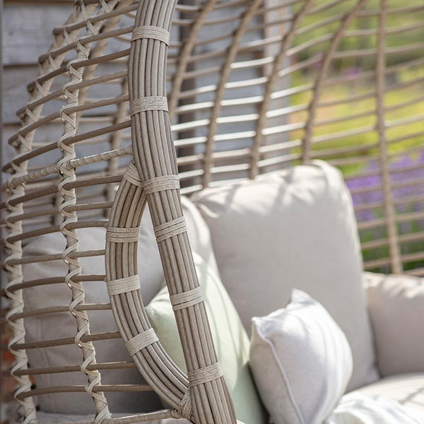 Bramblecrest Chedworth Open Weave Double Hanging Cocoon in Sandstone Rattan image 1