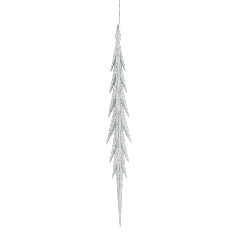 Festive Silver Glitter Contemporary Icicle image 0
