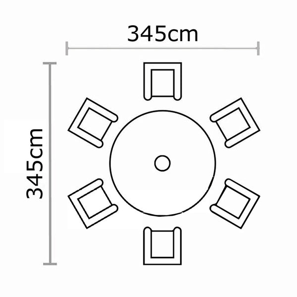 Bramblecrest Somerford Rattan 6 Seat Round Dining Set with Lazy Susan, Parasol &amp; Base image 10
