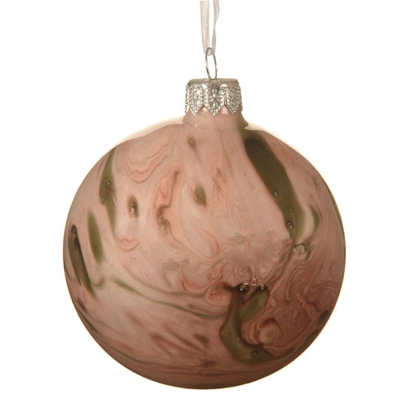 Decoris Glass Bauble in Pink Marble image 0
