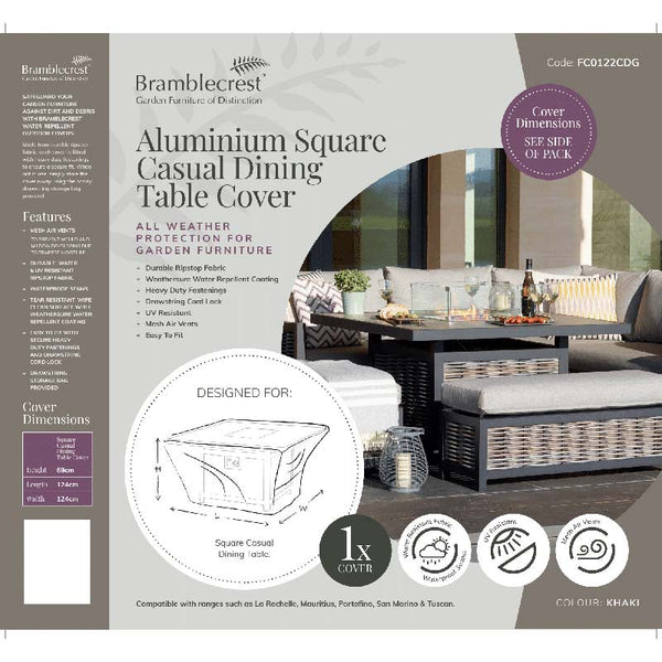 Bramblecrest Cover for Square 120cm x 120cm Aluminium Table image 1