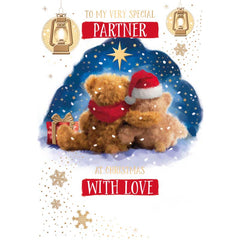 Words N Wishes Cute Bears Cuddling Christmas Card image 0