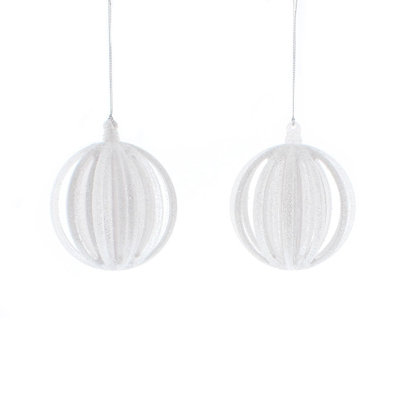 Festive White & Clear Effect Ball (Assorted Designs) image 0