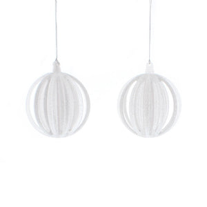 Festive White & Clear Effect Ball (Assorted Designs) image 1