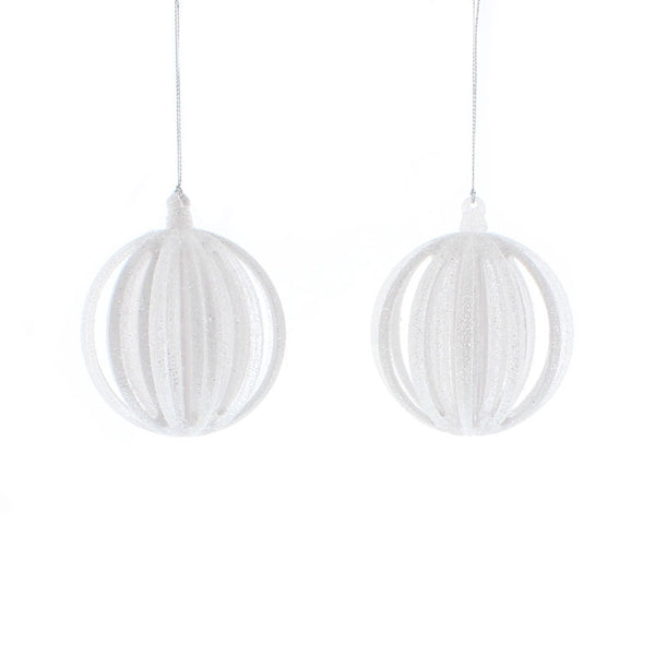 Festive White & Clear Effect Ball (Assorted Designs) image 1