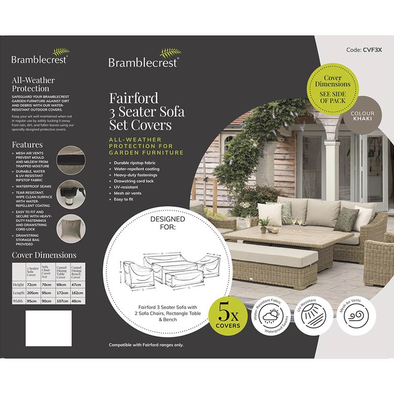 Bramblecrest Covers for Fairford 3-Seater Sofa Lounge Set image 0
