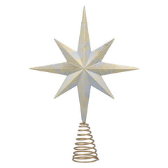 Gisela Graham Antiqued Gold 8 Point Tree Top Star image 0