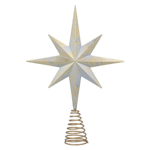 Gisela Graham Antiqued Gold 8 Point Tree Top Star image 0