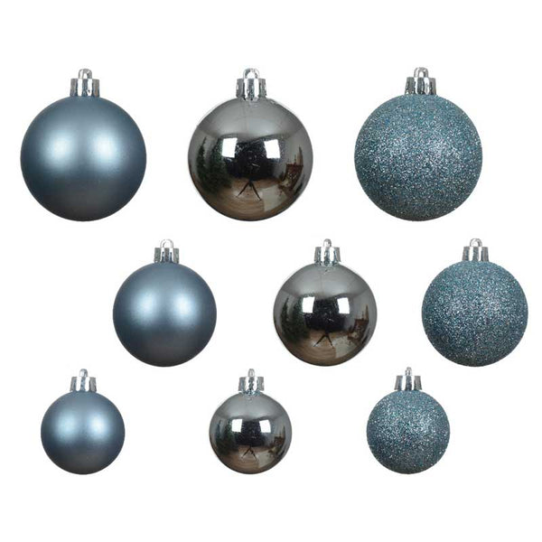 Decoris Shatterproof Baubles in Blue Ice (Pack of 30) image 1
